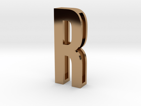 Choker Slide Letters (4cm) - Letter R in Polished Brass