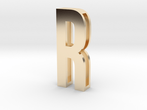 Choker Slide Letters (4cm) - Letter R in 14k Gold Plated Brass