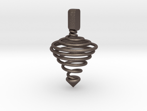 Functional Spinning top  in Polished Bronzed Silver Steel