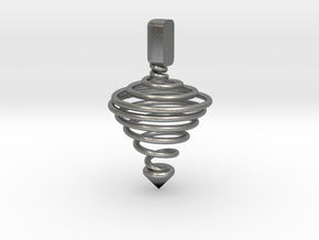 Functional Spinning top  in Natural Silver