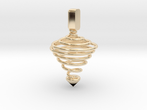 Functional Spinning top  in 14K Yellow Gold