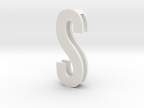 Choker Slide Letters (4cm) - Letter S in White Natural Versatile Plastic