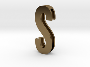 Choker Slide Letters (4cm) - Letter S in Polished Bronze