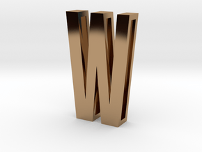 Choker Slide Letters (4cm) - Letter W in Polished Brass