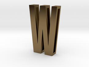 Choker Slide Letters (4cm) - Letter W in Polished Bronze