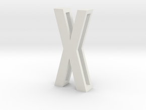 Choker Slide Letters (4cm) - Letter X in White Natural Versatile Plastic
