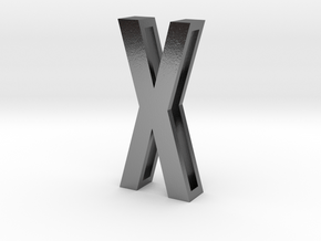 Choker Slide Letters (4cm) - Letter X in Polished Silver