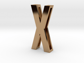 Choker Slide Letters (4cm) - Letter X in Polished Brass