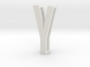 Choker Slide Letters (4cm) - Letter Y in White Natural Versatile Plastic