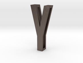 Choker Slide Letters (4cm) - Letter Y in Polished Bronzed Silver Steel