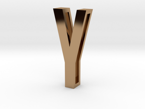Choker Slide Letters (4cm) - Letter Y in Polished Brass