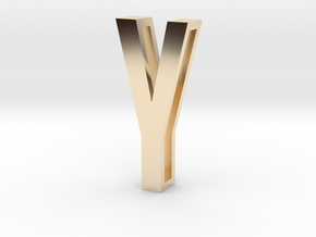 Choker Slide Letters (4cm) - Letter Y in 14k Gold Plated Brass