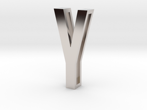 Choker Slide Letters (4cm) - Letter Y in Rhodium Plated Brass