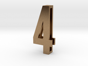 Choker Slide Letters (4cm) - Number 4 in Natural Brass
