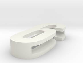 Choker Slide Letters (4cm) - Number 6 or Number 9 in White Natural Versatile Plastic