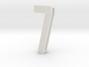 Choker Slide Letters (4cm) - Number 7 in White Natural Versatile Plastic