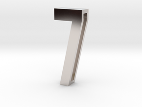 Choker Slide Letters (4cm) - Number 7 in Rhodium Plated Brass