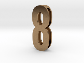 Choker Slide Letters (4cm) -Number  8 in Natural Brass