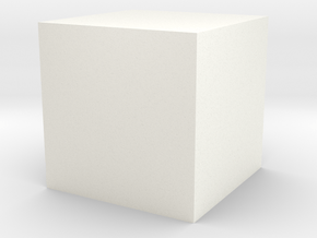 Cube in White Processed Versatile Plastic