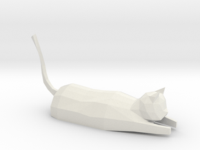 Decorative low-poly cat in White Natural Versatile Plastic