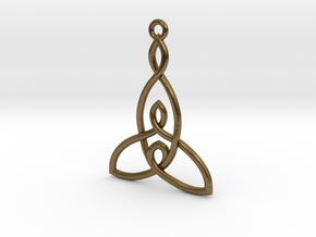Mother and Two Children Knot Pendant in Natural Bronze