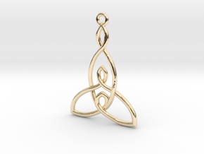 Mother and Two Children Knot Pendant in 14K Yellow Gold