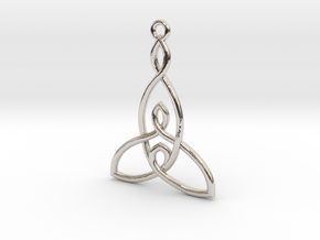 Mother and Two Children Knot Pendant in Rhodium Plated Brass