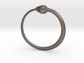 Ouroboros Pendant 6.2cm in Polished Bronzed Silver Steel