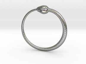 Ouroboros Pendant 6.2cm in Natural Silver