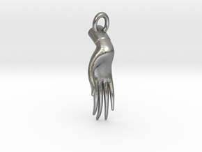 Varada Mudra Pendant/Charm 2.5cm in Natural Silver