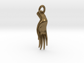 Varada Mudra Pendant/Charm 2.5cm in Natural Bronze