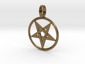 Inverted Pentagram Pendant in Natural Bronze