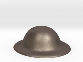 Army Brodie Helmet WW1 WW2 1:6 scale in Polished Bronzed Silver Steel