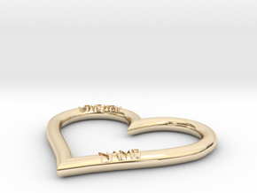 HEART NAME in 14k Gold Plated Brass