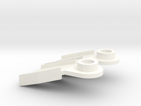 Minifig Splitfins with angled blade in White Processed Versatile Plastic