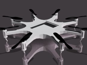 Octocopter Frame in White Natural Versatile Plastic