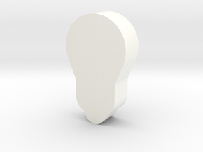 Light Bulb Game Piece in White Processed Versatile Plastic