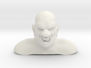 3D Ogre Bust in White Natural Versatile Plastic