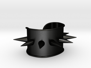 Spiked Cuff - Bent (for wrists 2.25"Wx1.5"H) in Matte Black Steel