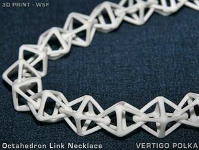 Octahedron Link Necklace in White Natural Versatile Plastic