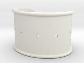 Cosplay Cuff Base (with holes for screw-back spike in White Natural Versatile Plastic: Small