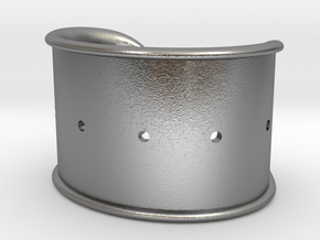 Cosplay Cuff Base (with holes for screw-back spike in Natural Silver: Small