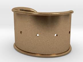 Cosplay Cuff Base (with holes for screw-back spike in Natural Brass: Small