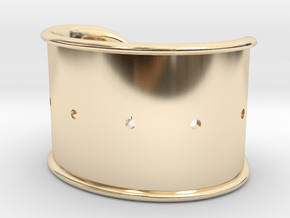 Cosplay Cuff Base (with holes for screw-back spike in 14k Gold Plated Brass: Small