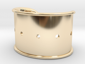 Cosplay Cuff Base (with holes for screw-back spike in 14k Gold Plated Brass: Medium