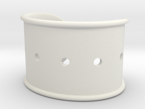 Cosplay Cuff Base (with holes for screw-back spike in White Natural Versatile Plastic: Large