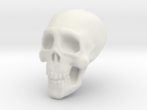 Tiny Skull in White Natural Versatile Plastic