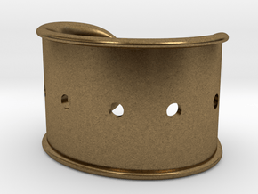 Cosplay Cuff Base (with holes for screw-back spike in Natural Bronze: Large