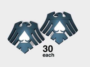 60x Raven Ace : Left & Right Shoulder Insignias in Tan Fine Detail Plastic