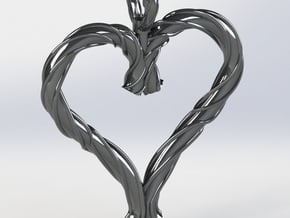 Tangled Heart Pendant in Fine Detail Polished Silver